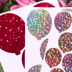 Holographic Sparkle Balloon Sticker Sheet! – Choose a Size & Color!