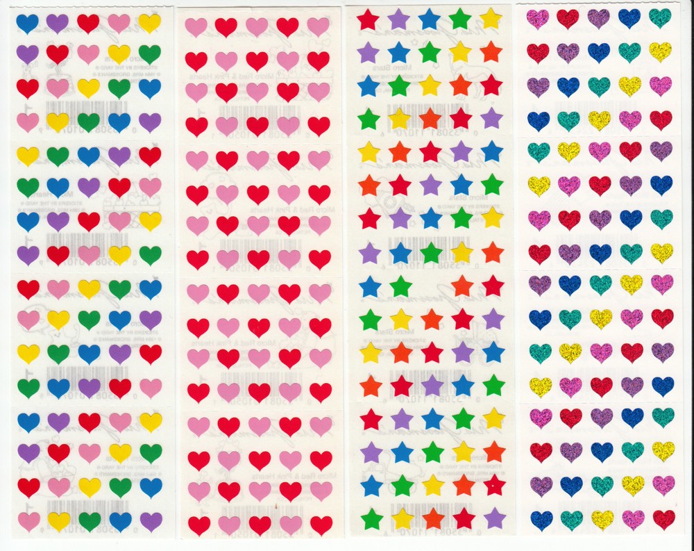 Vintage Mrs Grossman Micro Heart or Star Stickers Scrapbook – You Choose
