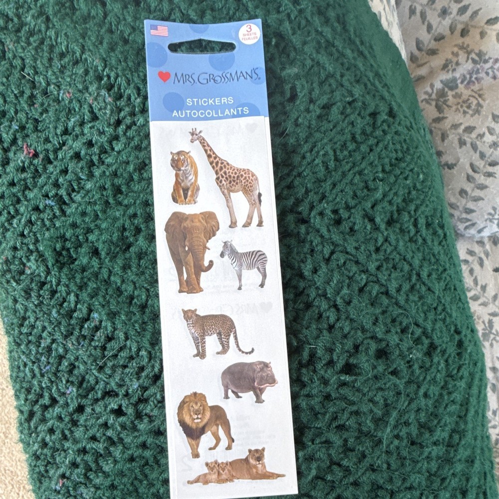 Mrs. Grossman’s Animal Stickers Sheet Multicolor Animals & Insects Theme