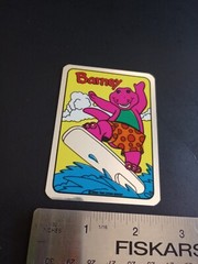 Vintage Stickers Barney Dinosaur Foil Mylar Vending Machine Sticker Reflective