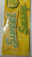 Anna Griffin Sweet & Sassy 3D Title Stickers Green Yellow Girl Woman Scrapbook