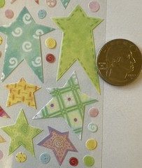 VELLUM PASTEL STAR Binder Stickers(55pc)Sticko•Pattern •Polka-Dots•Card Making•
