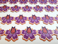 K&Company Boho Purple Flaming Flower 8pc Cardstock Stickers Glitter Scrapbook