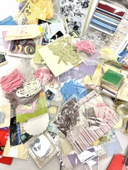 100+ Variety Lot Crafting Scrapbooking Items: Metal Letters Tags Embellishments