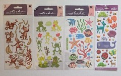 Animal Themed Scrapbooking Stickers Lot Of 4 By Sticko Monkeys Frogs Fish