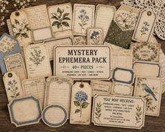 Mystery Ephemera Pack | 40+ Handmade Vintage-Inspired Paper Pieces |
