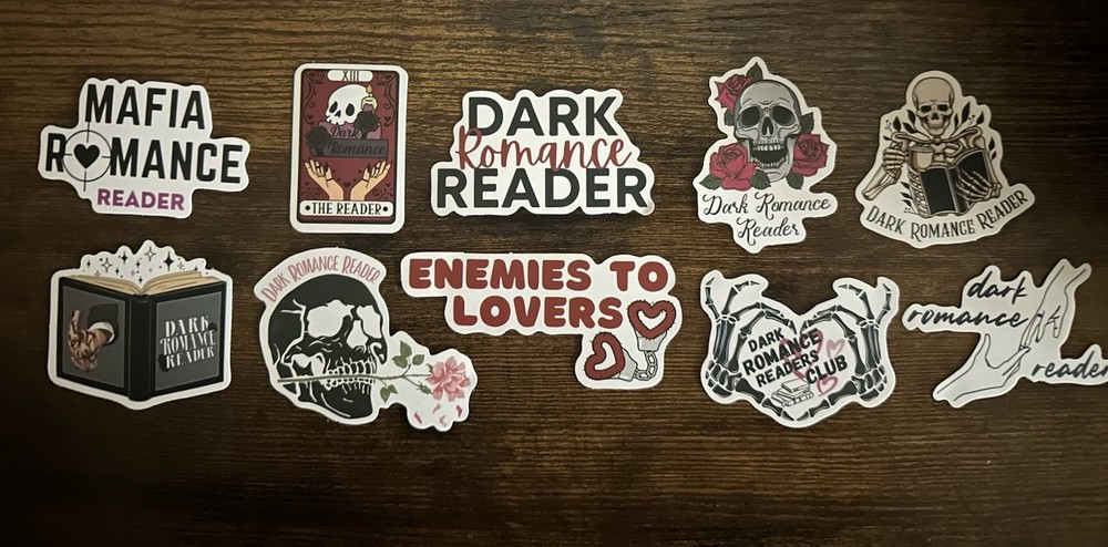 Dark Romance Reader Stickers Set Of 10