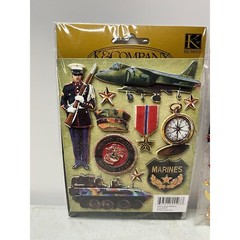Lot of 2 Marine Stickers K& Company Army Grand Adhesives & Jolee’s Boutique Mari