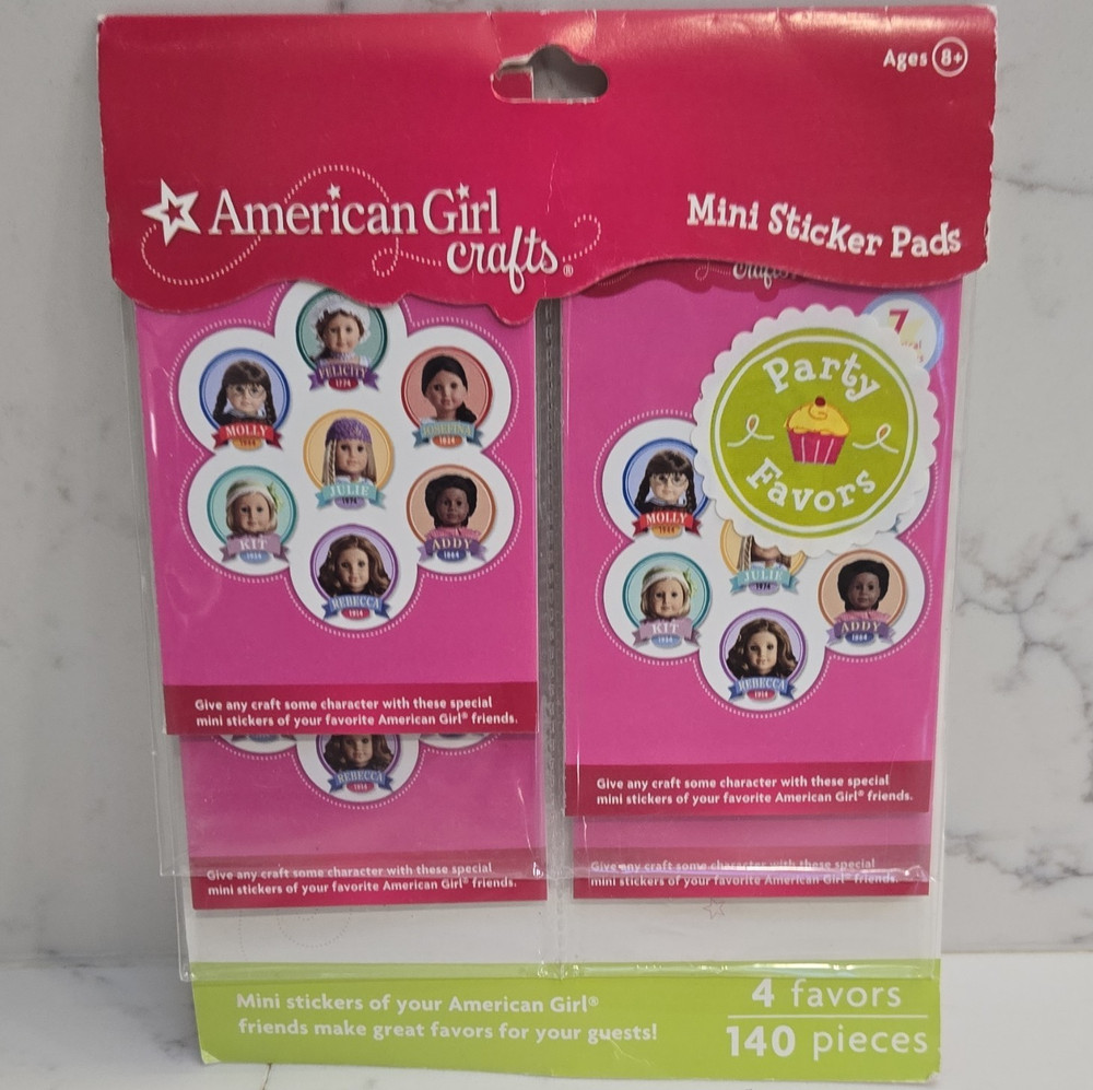 American Girl Mini Sticker Pads Party Favors, Multicolor 4 Packs 140 Pieces