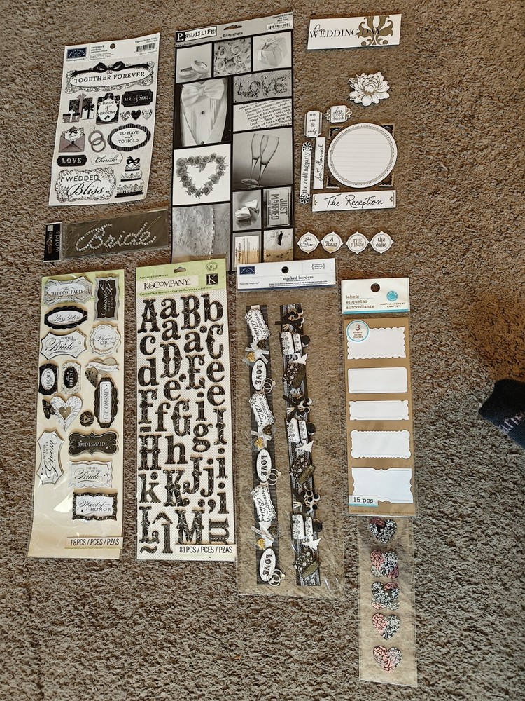 Lot Of Wedding Scrapbook Items 9 Packs Some New Some Open
