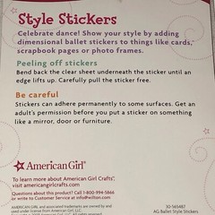 American Girl Crafts Style Stickers 6 Pieces