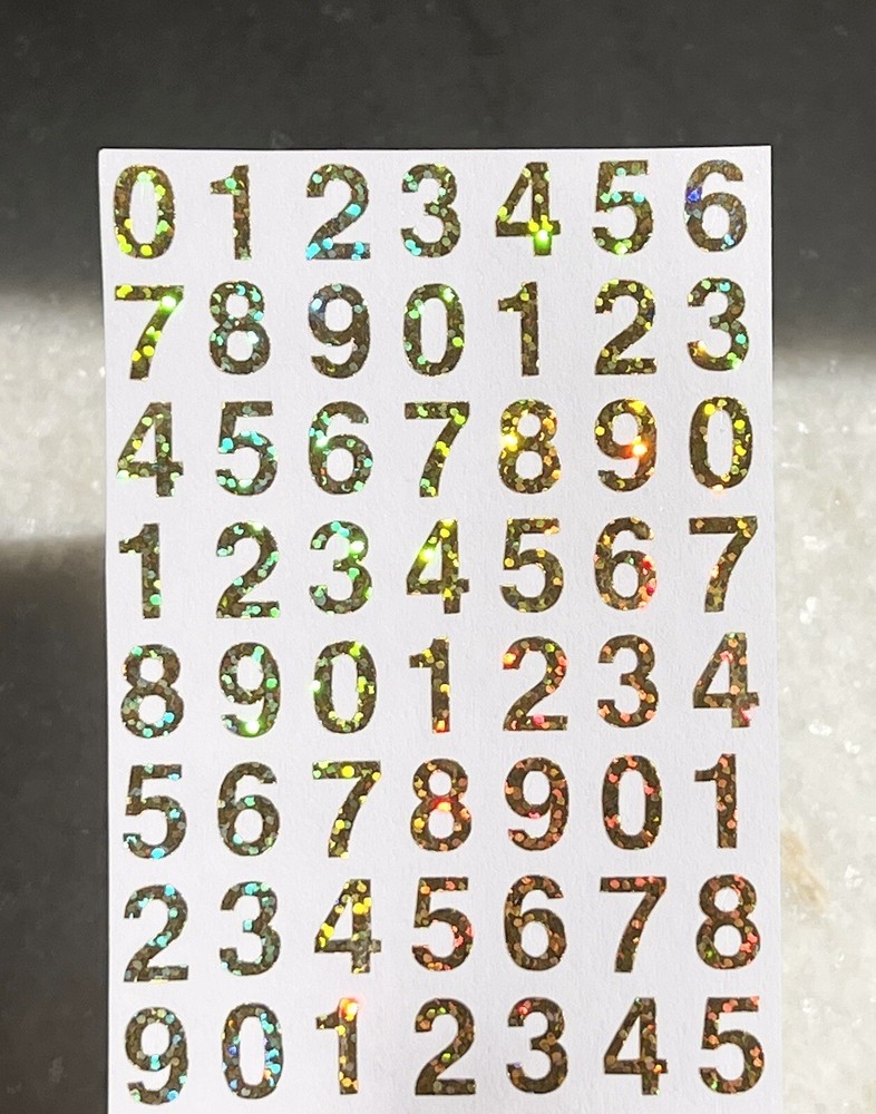 Holographic Sparkle 0-9 Label & Craft Number Stickers!✨0.5 to 1.5 in✨10 Colors✨