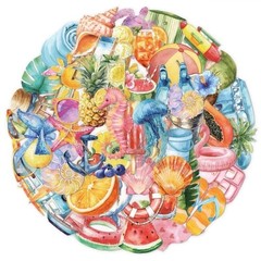 25 Pcs Beach&Tropical,Summer,Ocean,Vacation Diary Stickers,Scrapbook,Transparent