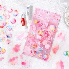 Bubbles Watercolor PET Stickers Precut Sticker Journal Card Decorative Crafts