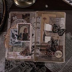 180 Pieces Vintage Black Scrapbooking Supplies Kit 120PCS Black Transparent Pape