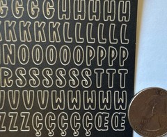 BLACK ALPHABET Stickers(4-3/4”x7-3/4”)Upper-Case•Letter •Numbers•Card Making•