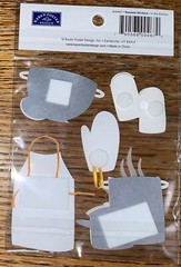 RARE Karen Foster Design Cooking In The Kitchen Baking Pot Pan Apron 3D Stickers