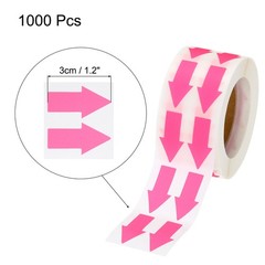 Sticker Labels 1000 Count/Roll 0.6×1.2 Inch Fluorescent Pink Arrow Shape