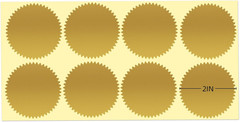 200 Gold Metallic Embossing Stickers for Certificates and Awards Sealing
