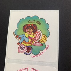 Vtg 80s Stickers Scratch Sniff Toymaker Cabbage Patch Kids Chocolate Fudge