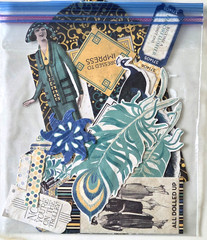 Scrapbooking Collection Huge Lot Vintage Fashion Theme Teal Peacock Paper Brads