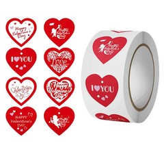 1000PCS/2 Rolls Bulk Lot Conversation Hearts 1” Sticker Rolls Valentines Holiday