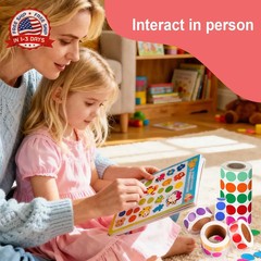 5000 PCS 3/4″ Colored Dot Stickers – 10 Bright Colors Removable Color Coding Lab