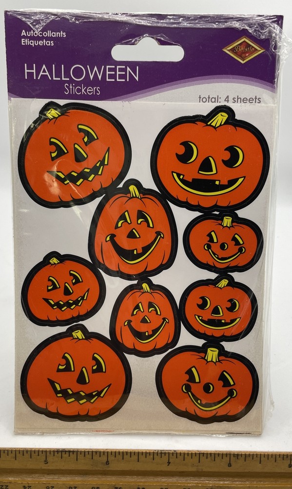 Beistle 4 3/4″ x 7 1/2″ Jack-O-Lantern Sticker 28/Pack