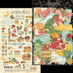 Graphic45 SLICE OF LIFE (69pc) DIE-CUT EPHEMERA ASSORTMENT scrapbooking
