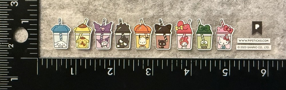 Pipsticks Sanrio Hello Kitty & Friends Food Tea Boba Sticker Sheet Pipstickers