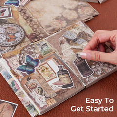Scrapbooking Kit (202 PCS), Vintage Collection-Wisteria & Butterfly, Perfect for