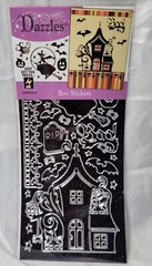 2 Sheets Scrapbooking Adhesive Patterns Stencils Stickers Halloween Witch Boo