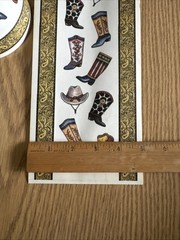 Vintage Boots, Hats, And Borders Sticker ROLL by Debra Jordan Bryan Cowboy West