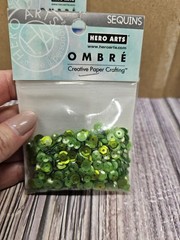 lot of 3 Dress my Craft Crystal Clear & Hero Arts OMBRE SEQUINS (green, purple)