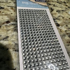 Bling Clear Silver Adhesive Gems Rhinestones 2″ x 4′ Gem Sticker Sheets