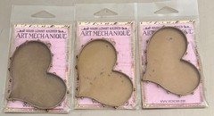 LOT Susan Lenart Kazmer Art Mechanique Heart Bezel ICE Resin Bronze Set of 3