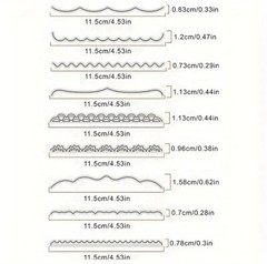 9 Pc Waves Lace Scallop Zigzag Edge Border Die Cut Set Card Making Cutting Dies