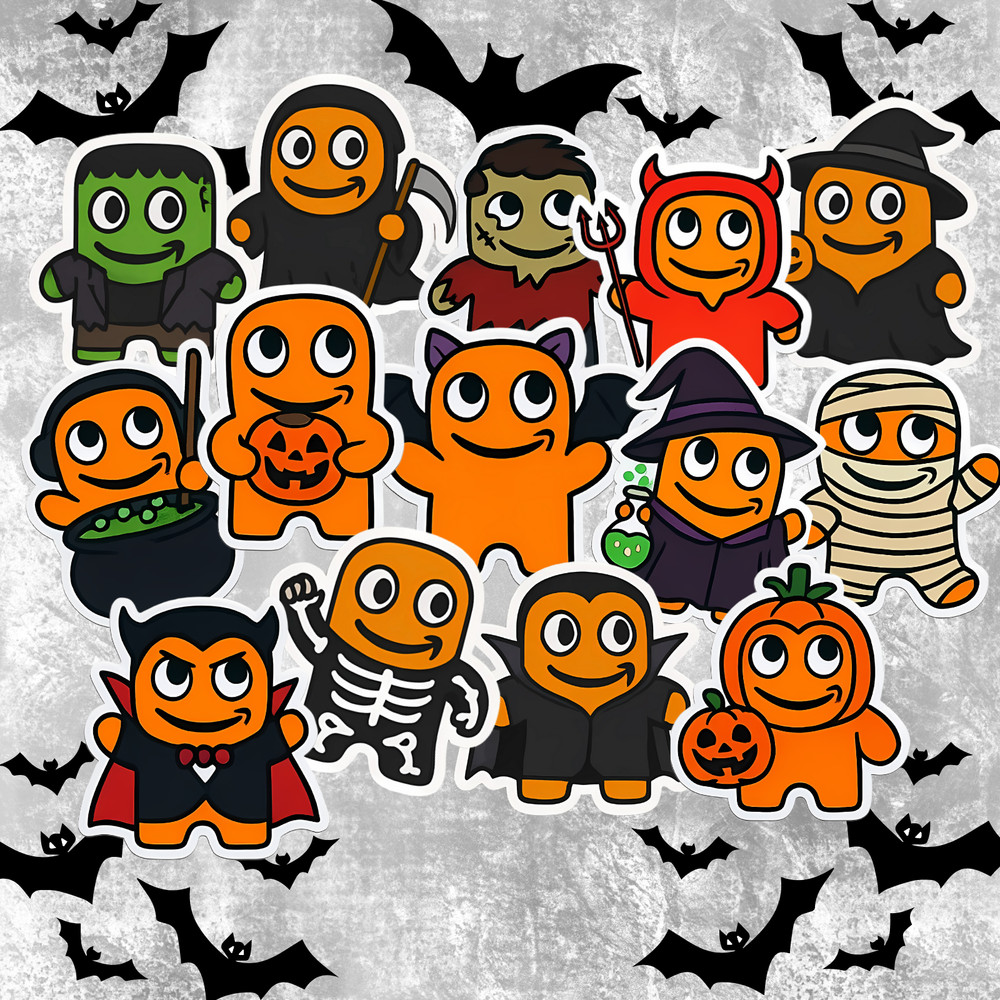 14pcs Halloween Themed Peccy Stickers | Waterproof Vinyl Stickers