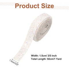 3/5 Inch x 1 Yard Crystal Rhinestone Sticker Ribbon White