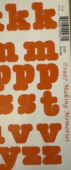 SOLID ORANGE 3/4” ALPHABET Stickers(2 sheets)Making Memories•Letters•Number•Word