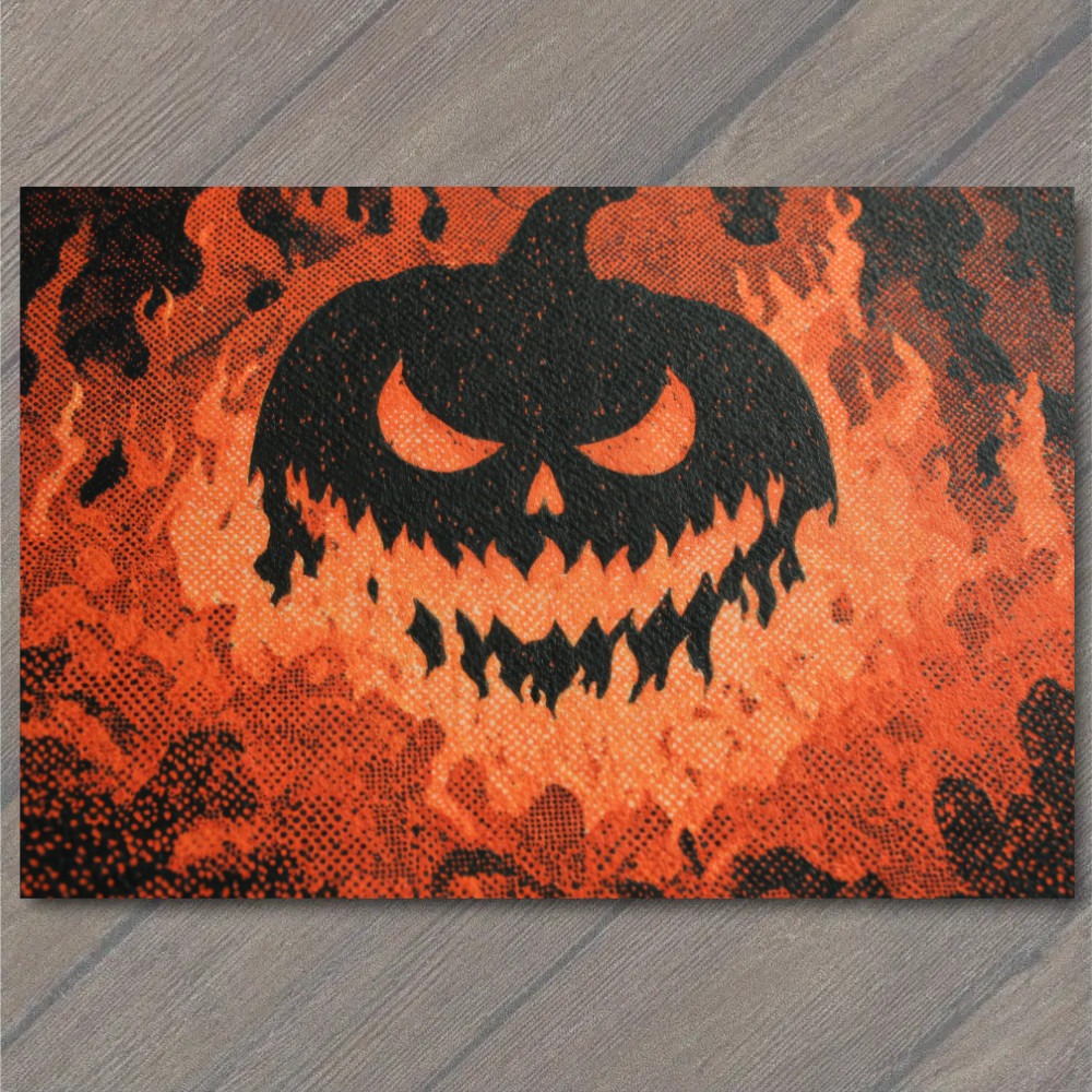STICKER Creepy Pumpkin Halloween Gothic Orange Black Haunted Scary