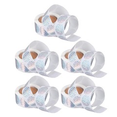 5 Rolls Holographic Stickers Round Double-sided Handmade Circular
