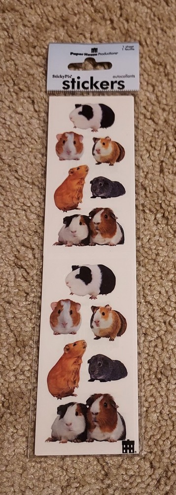 Paper House Sticky Pix Stickers ~ Guinea Pigs NIP