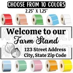 50 CUSTOM FARM STAND STICKERS with ADDRESS 2.25″ LABELS SEALS SCRATCH RESISTANT