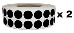 Royal Green Round Dot Sticker (11/16 Inch) Black 17MM 2440 Labels on Rolls