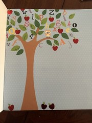 40 Sheets Scrapbook Card Stock Paper Foil Embossed Die Cuts Kids School Apple