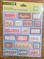 K&Company Studio 112 Words Happy Explore Wish Joy Believe Us Smile Love Sticker