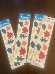 FRANCES MEYER Autumn Leaf Stickers Lot Of 4 Pkgs Vtg NIP 2 Sheets Per Pkg