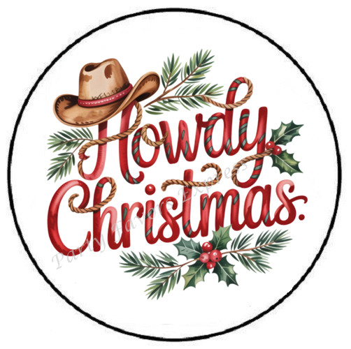 HOWDY CHRISTMAS WESTERN ENVELOPE SEALS LABELS STICKERS PARTY FAVORS