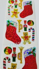 HAMBLY STUDIOS STICKERS GLITTER HOLIDAY CHRISTMAS STOCKINGS TOYS NUTCRACKER RARE